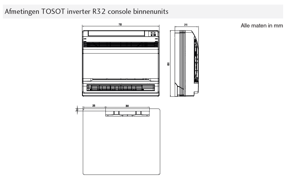 WTS Tosot Inverter Console GEH 12AA Truhengerät 3,5 kW Klimaanlage R32