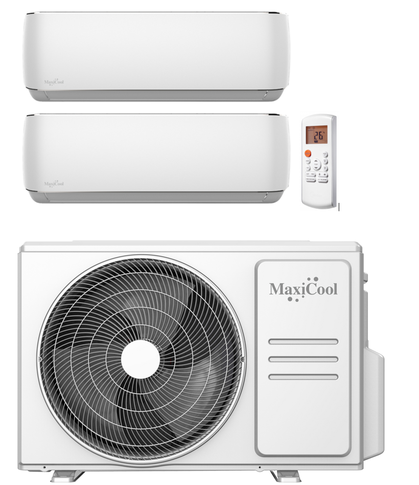 MaxiCool Multi Split Inverter Klimaanlage Wandmodell Aurora 1 x 2,5 kW 1 x 3,5 kW MMD2R-0912A R32 