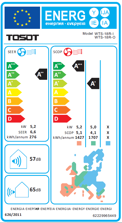 WTS Tosot Inverter Console GEH 18AA Truhengerät 5,2 kW Klimaanlage R32