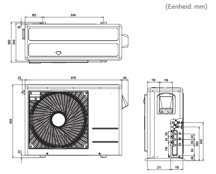 LG Multi Split Inverter Außenmotor Klimaanlage MU3R19 R32 AussenUnit LG Motor 